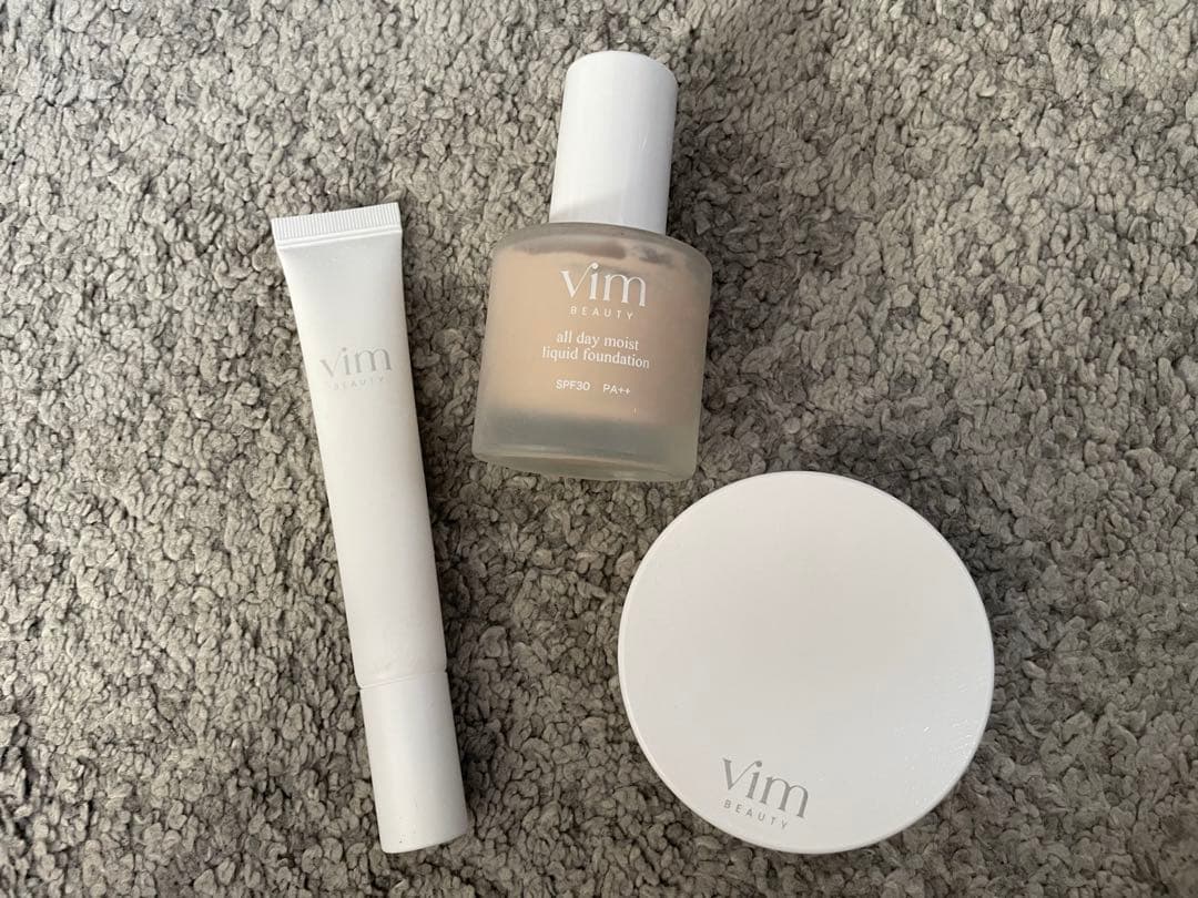 vim リキッドファンデーション ナチュラルベージュ 下地　パウダーセット