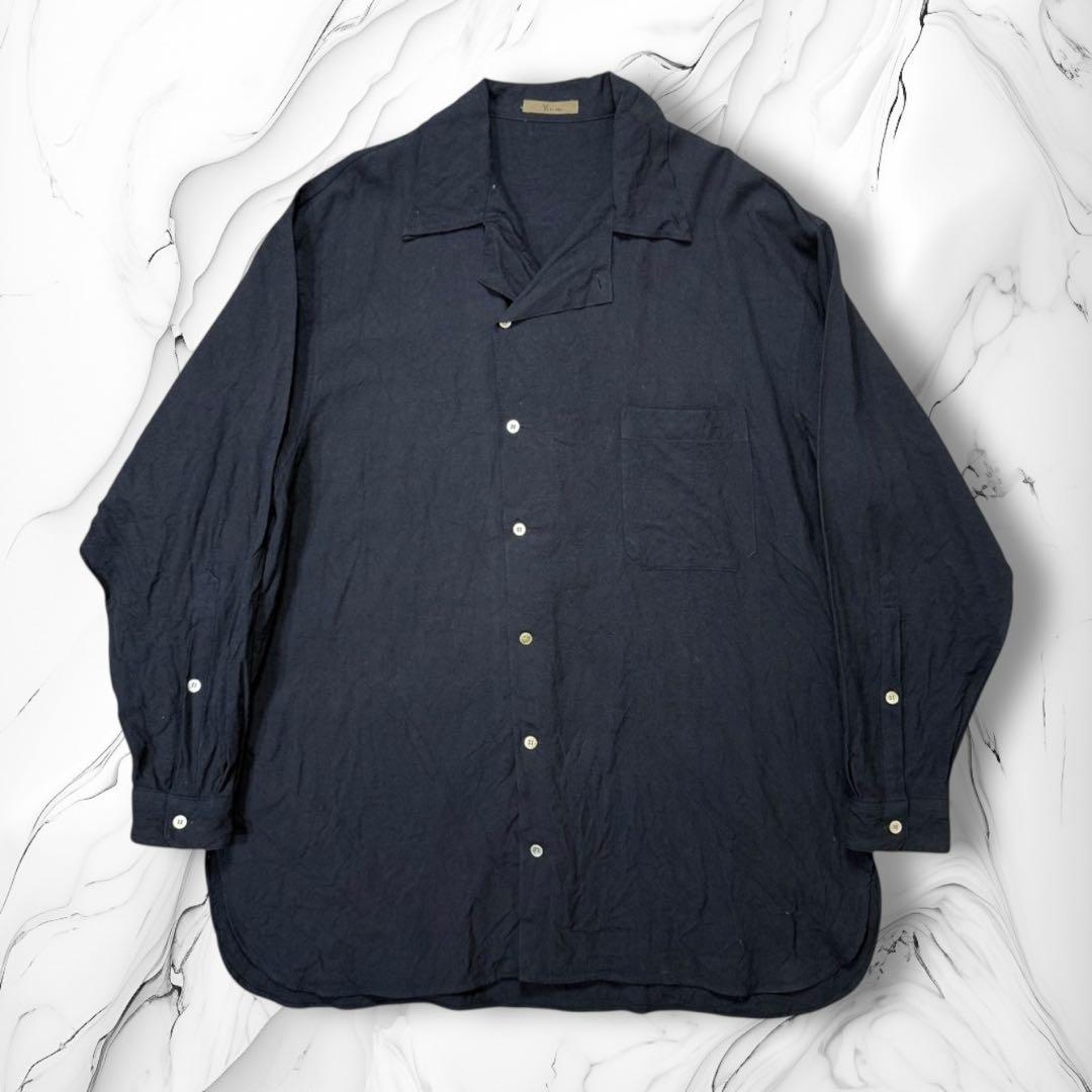 《初期》Y's for men 70~80s 変形オープンカラーシャツ ネイビー