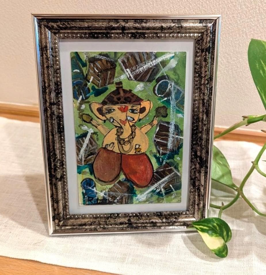 ❤️【1点もの】 ガネーシャアート 瓜阪律 原画　前に進む力 開運商売繁盛・浄化