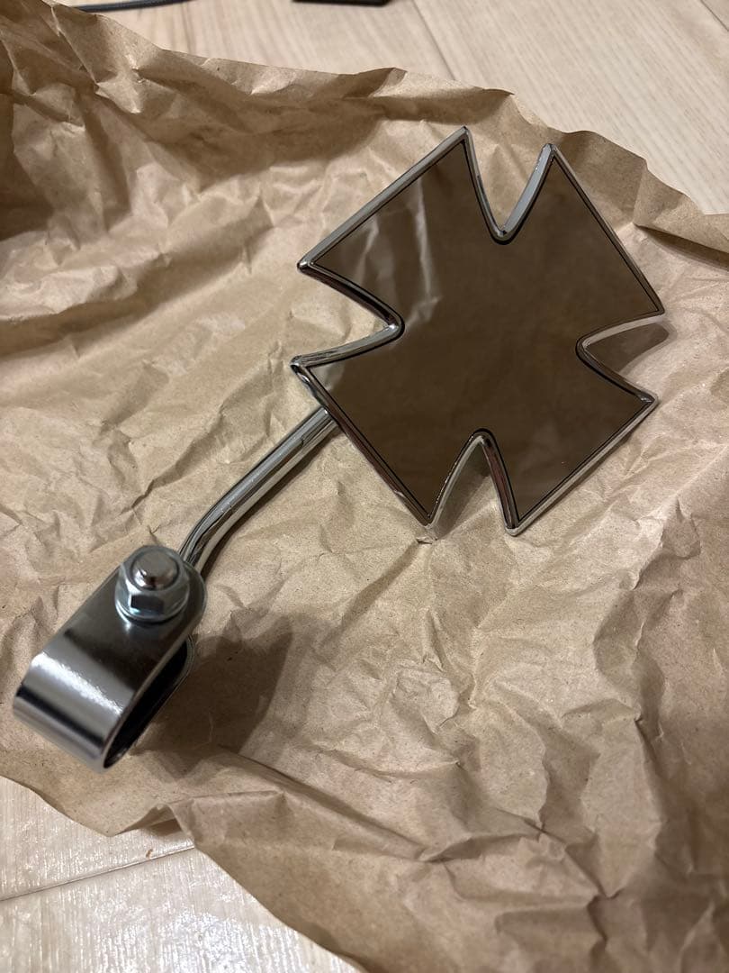 アイアンクロスミラー　ハーレー　チョッパー　スティード　ドラッグスター　汎用品