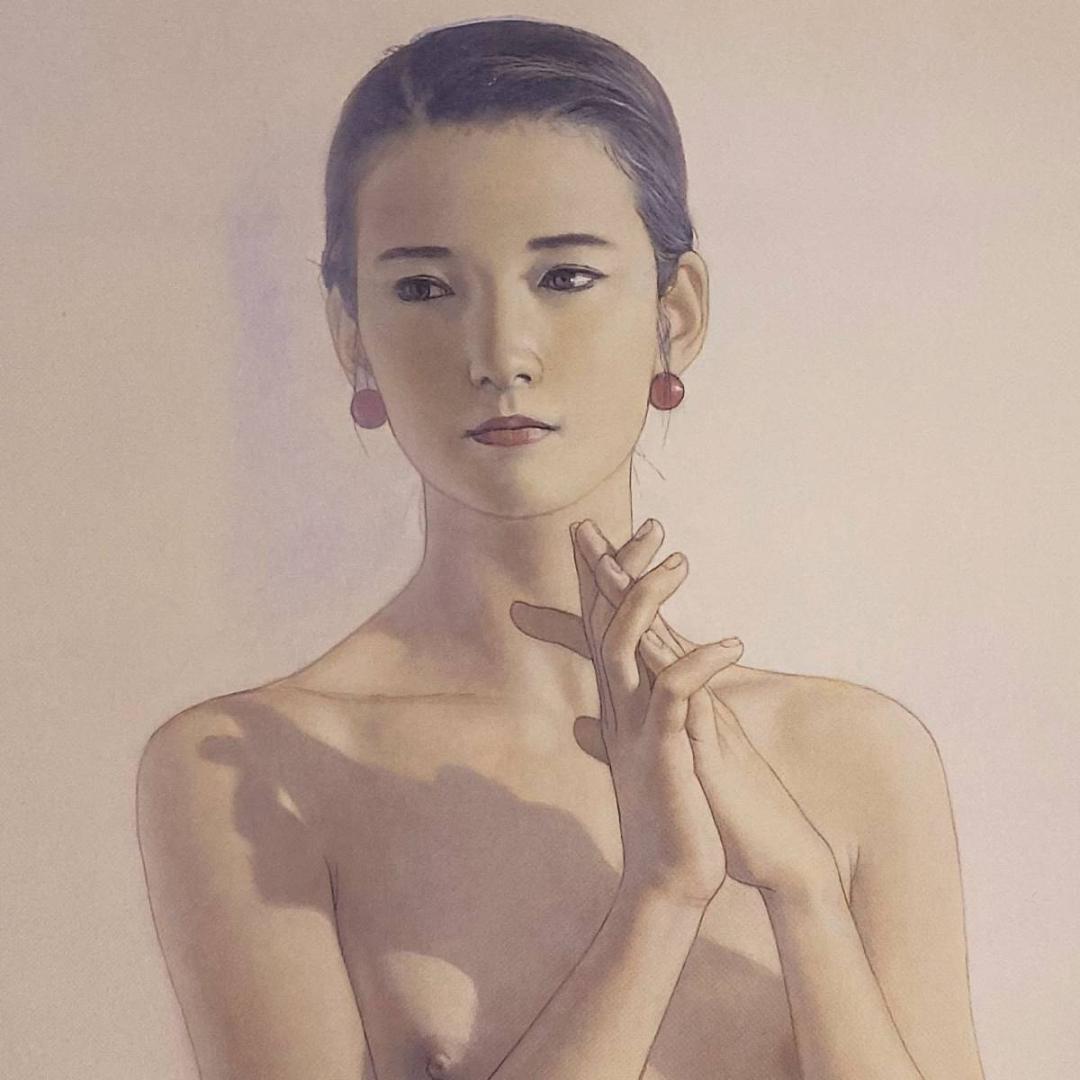 高塚省吾、【イヤリング】、希少な額装用画集画、新品高級額 額装付