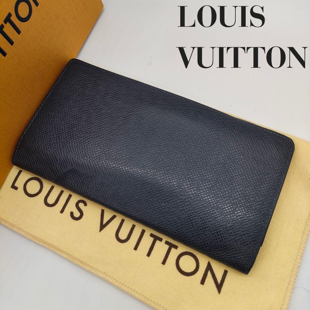 【現行品・RFID】ルイヴィトン タイガ ブラザ 2つ折長財布 ネイビー