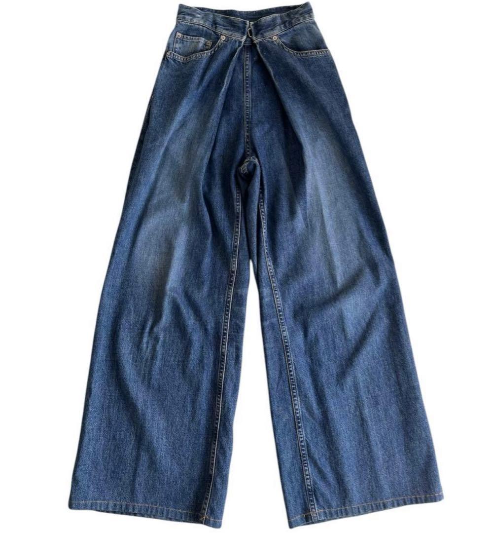JOHNLAWRENCESULLIVAN ワイドデニムパンツ WASHED DENIM SUPER WIDE PANTS