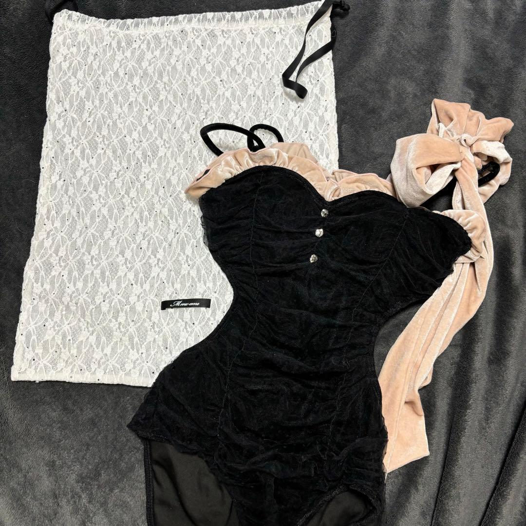 M me eme エムミーエメ エムエメ 水着 スイムウェア リボン 黒