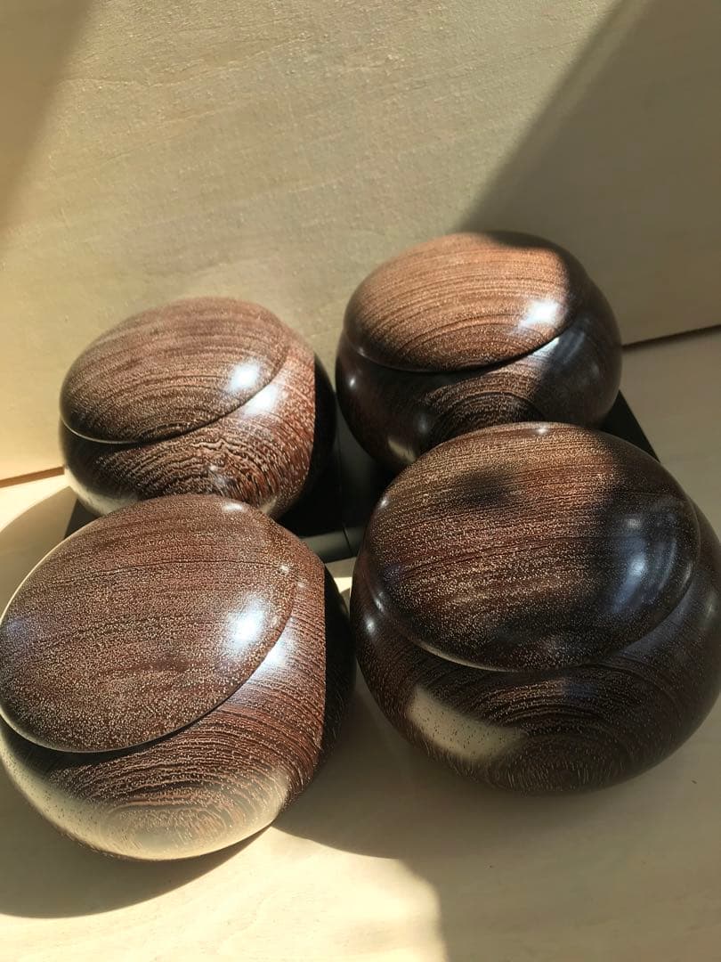 タガヤサン　鉄刀木　碁盤　碁器　碁箱　碁　特大　36号　1組セット 囲碁セット 新桂7号折碁盤セット(ガラス碁石竹・栗碁笥特大) | 折碁盤