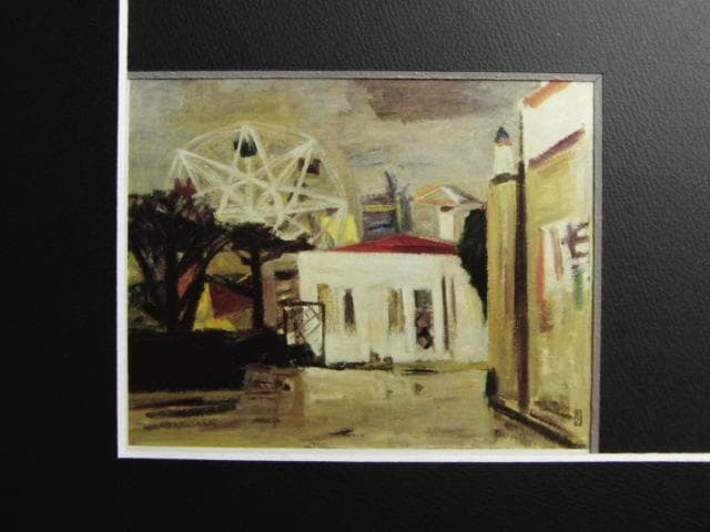 小糸源太郎、【糠雨】、新品高級額 額装付、年代物・希少画集画、状態良好