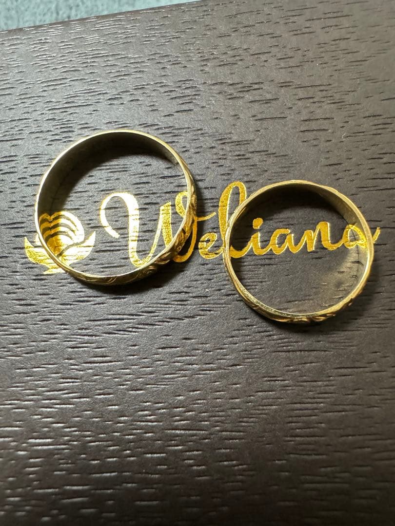 【注:内側に刻印あり】 K14 ゴールド リング 2g 9号と22号（特注）