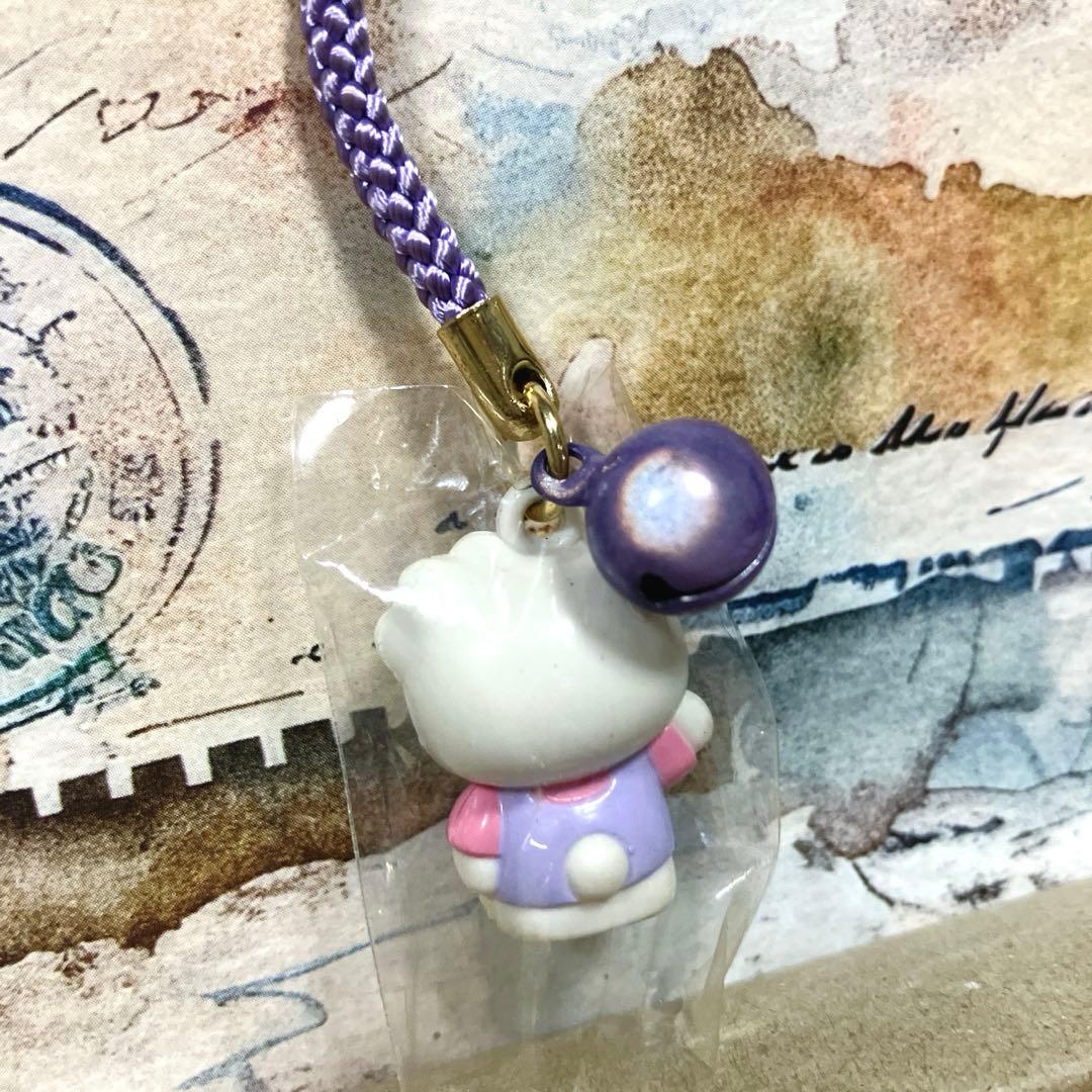 ハローキティ 根付け ラベンダーキティ 鈴 ストラップ 北海道 1998年