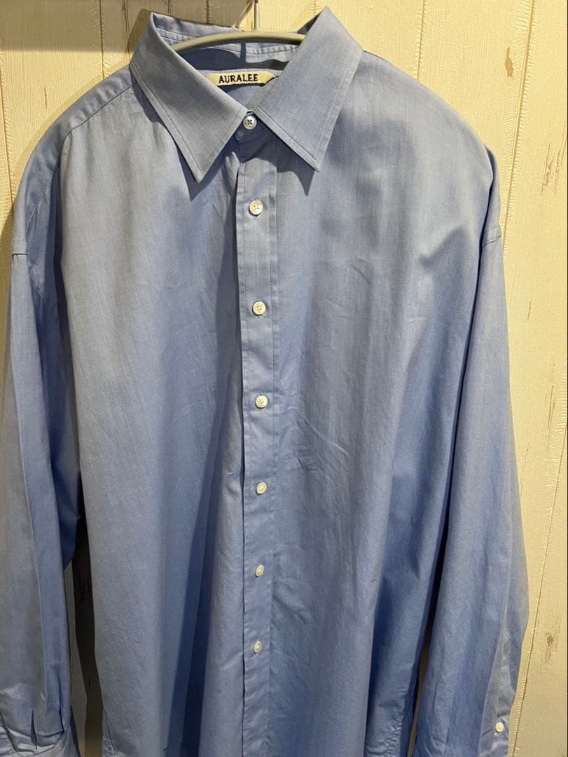 AURALEE 100%コットン ライトブルーシャツ サイズ4