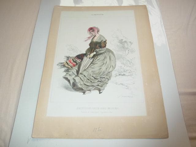 ◆美品 1840年 銅版画◆フランス ファッション誌 ファッションプレート