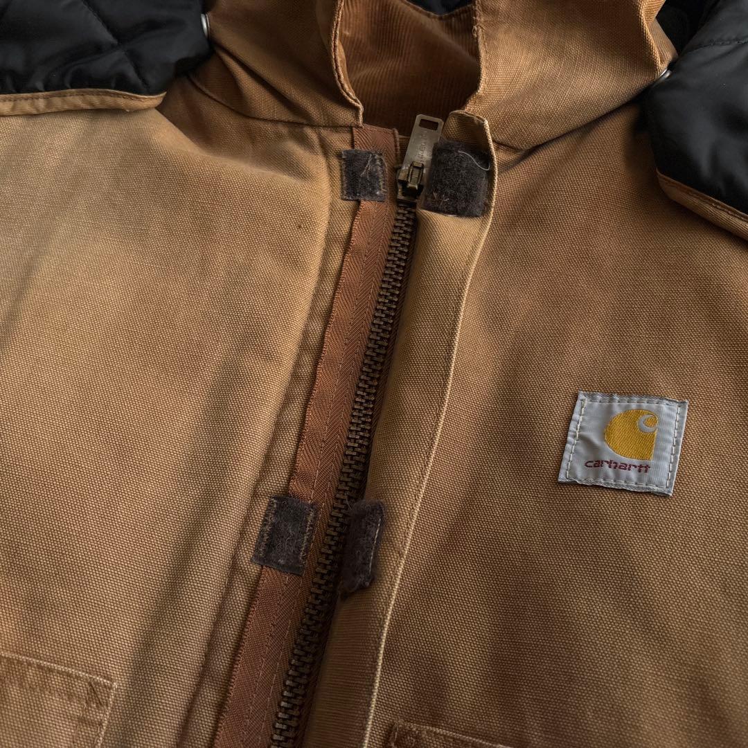 90's□USA製□carhartt トラディショナルジャケット 短丈 フード付