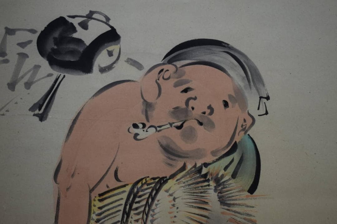 模写/柴田是真/大黒豊年図/布袋屋掛軸HG-248