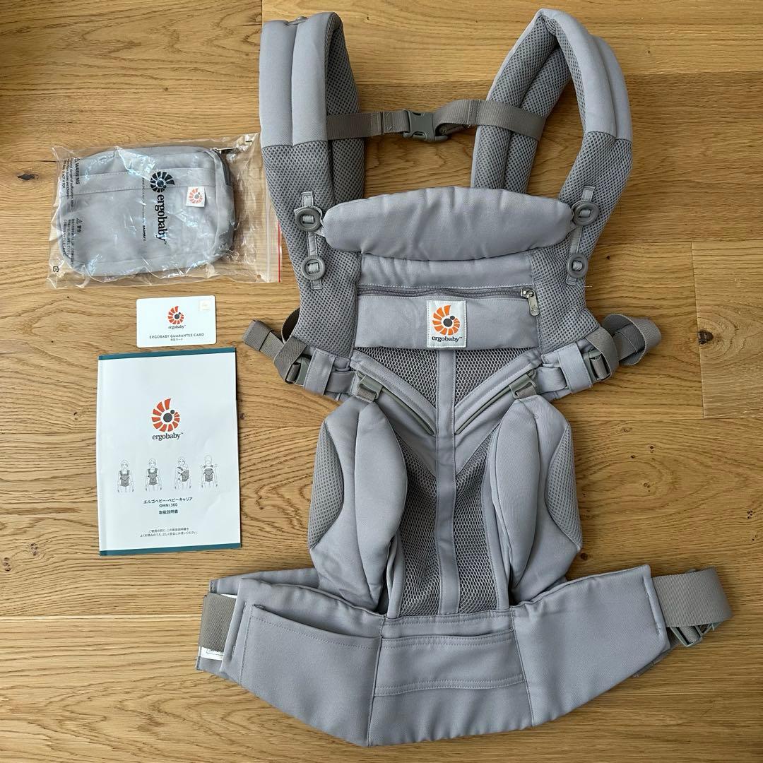 美品◇エルゴ クールエアメッシュ OMNI 360 抱っこ紐 パールグレー
