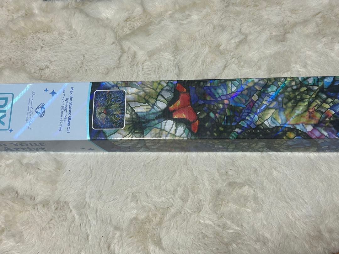 T*o様 DIY Diamond Art Kit ステンドグラス猫箱傷あり中身は