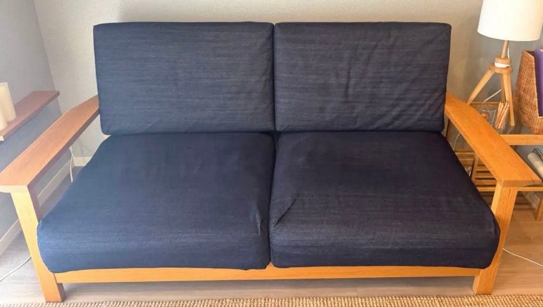 無印良品　ソファ本体木製フレーム　 ウレタンポケットコイル２．５シーター