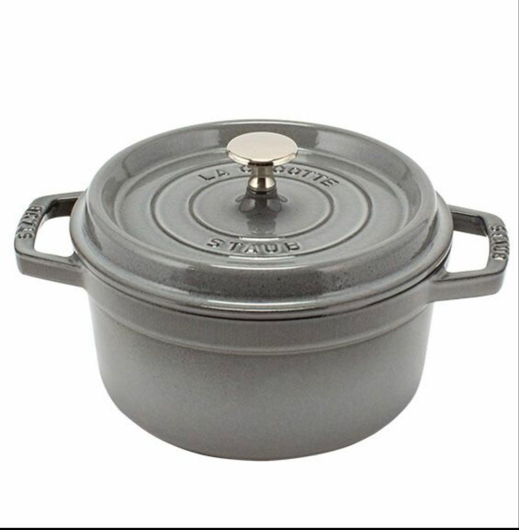 ✨新品【Staubストウブ鍋ピコ.ココット ラウンド】22cm人気完売‼︎Gグレー