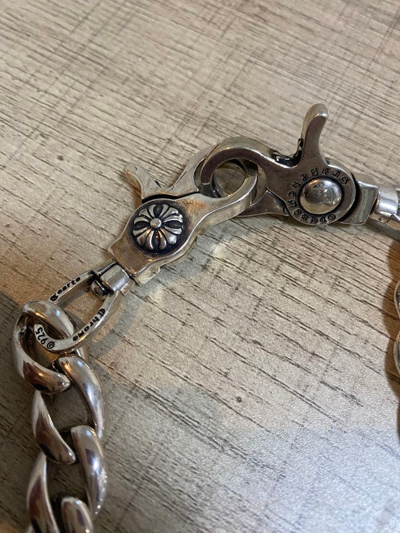 シルバー タイニー ウォレットチェーン シルバー925 刻印 フック 57