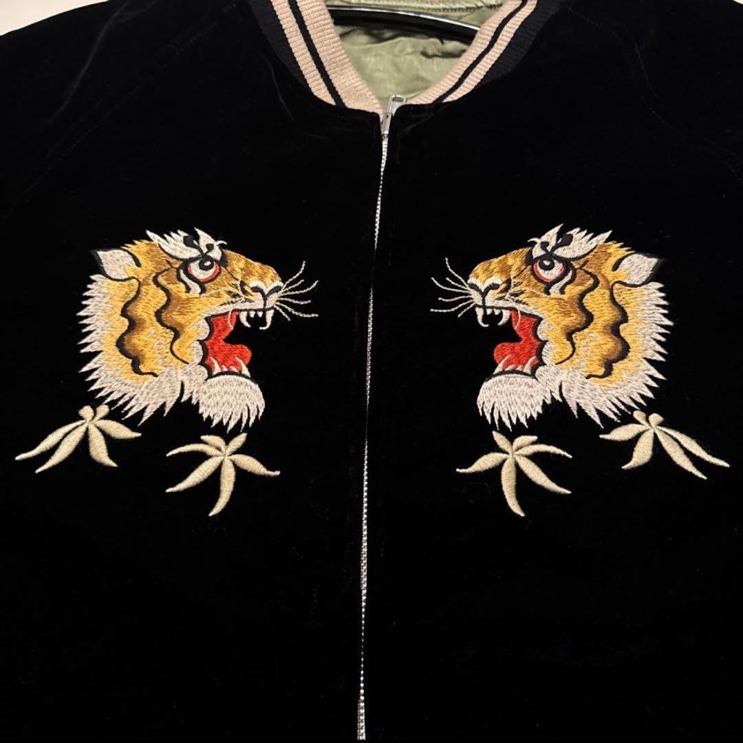 再入荷】リバーシブル別珍虎とサテン鷹刺繍 Japanスカジャン XL - メルカリ