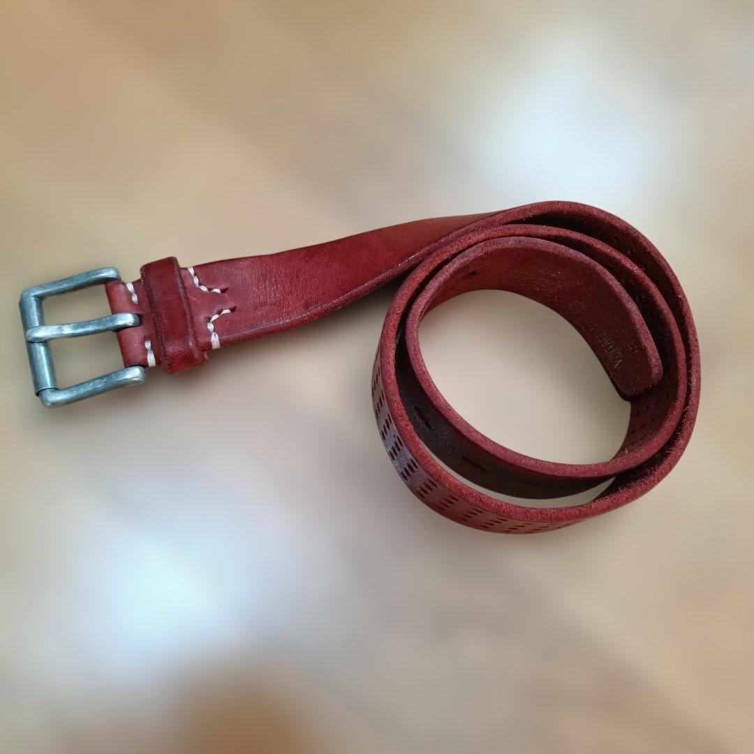 VINTAGE WORKS レザー ベルト レッド