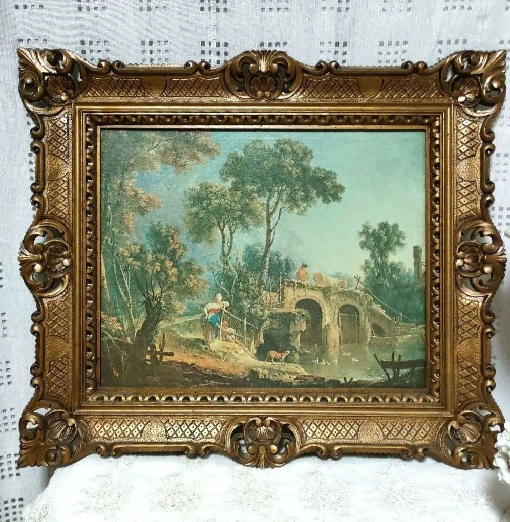 額装 フランス絵画 フランソワ・ブーシェ 「橋」