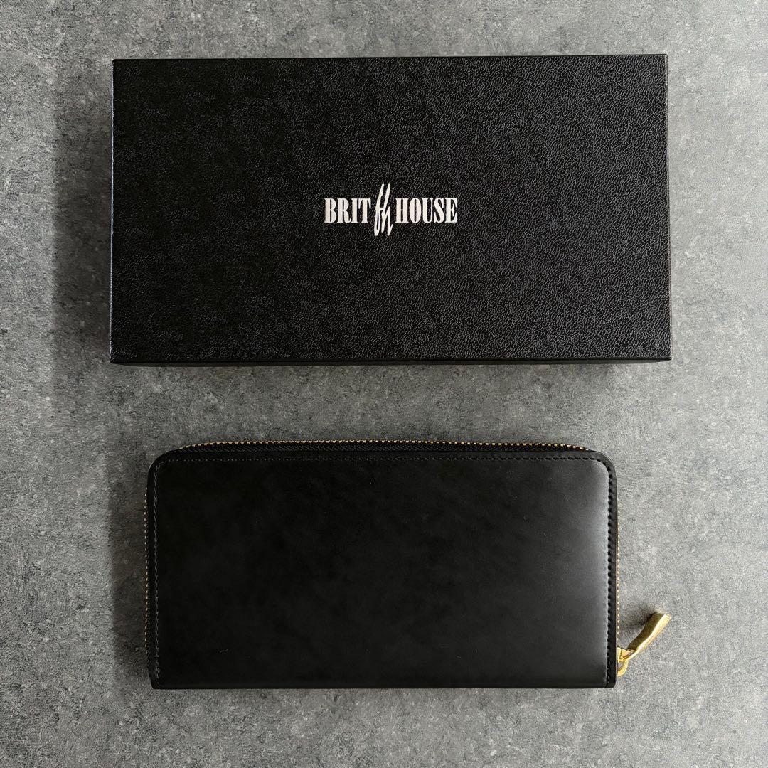 Mark Boots×BRIT HOUSE コードバン ラウンドジップ長財布 黒