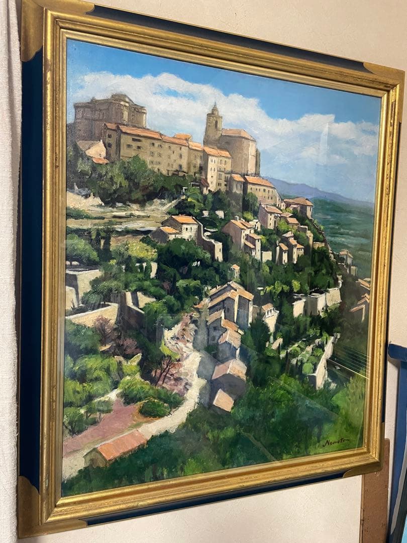 風景画 油彩画 金色フレーム