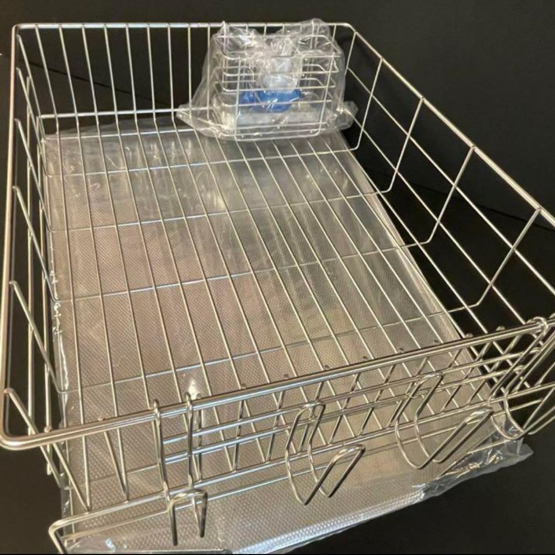 横置き5〜6人用　シンクに水が流れる水切り　新潟県燕市　水切りかご　水切りラック