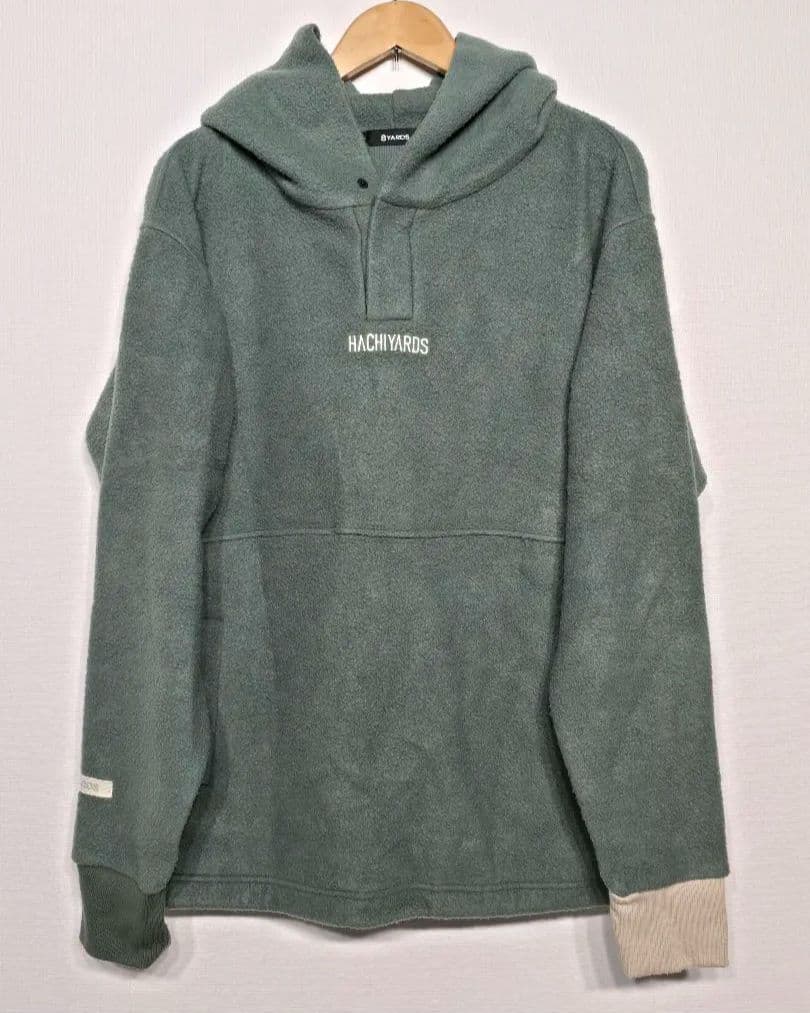 即完売品 8YARDS ハチヤーズ ボアフリース フーディ L 緑 パーカー
