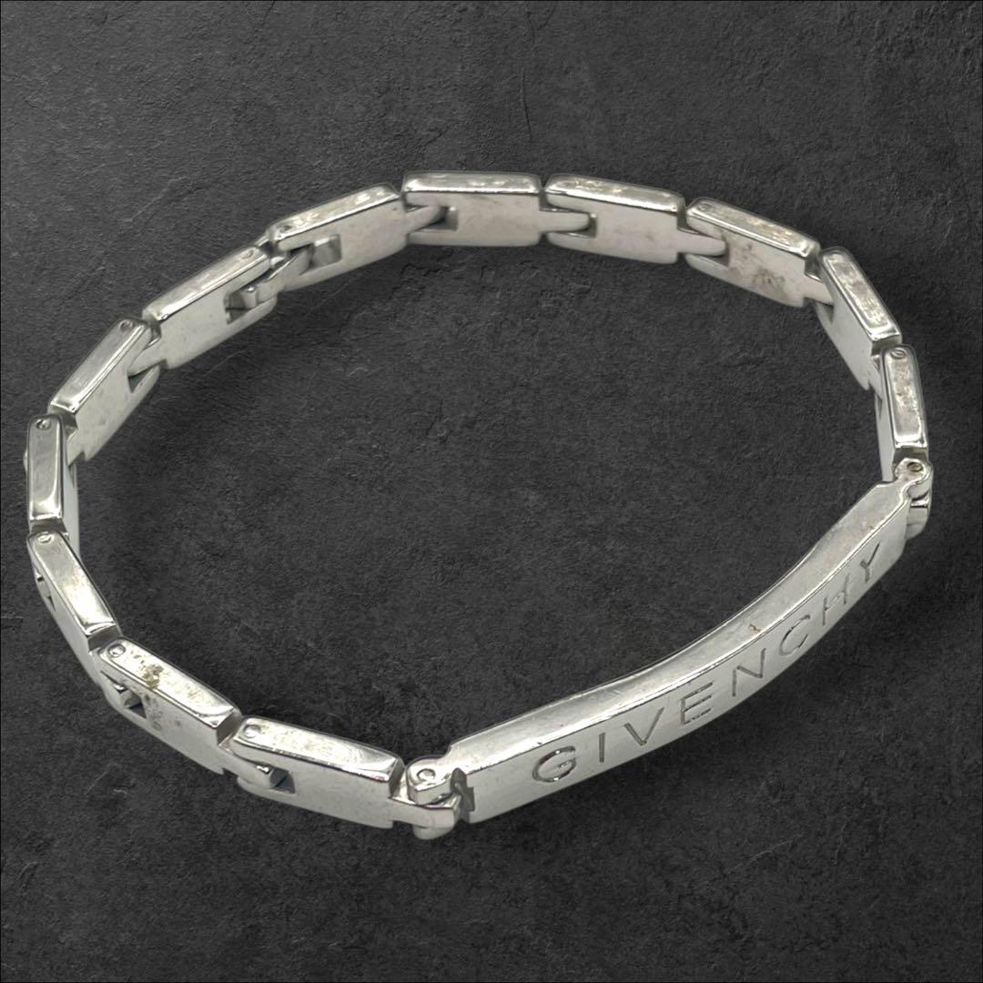GIVENCHY ジバンシィ ロゴ プレート ブレスレット シルバー 415 ロゴブレスレット シルバー ヴィンテージ|ジバンシー GIVENCHY