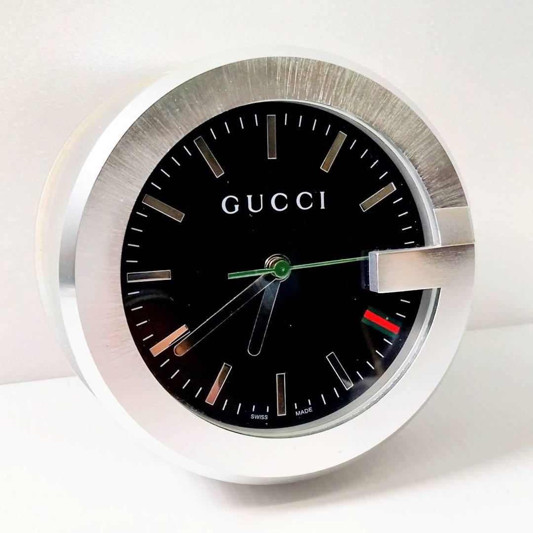 GUCCI 置時計 ブラック/シルバー　201 SWISS MADE クォーツ Gucci G Timeless Black Dial Silver Steel Strap Watch For Men