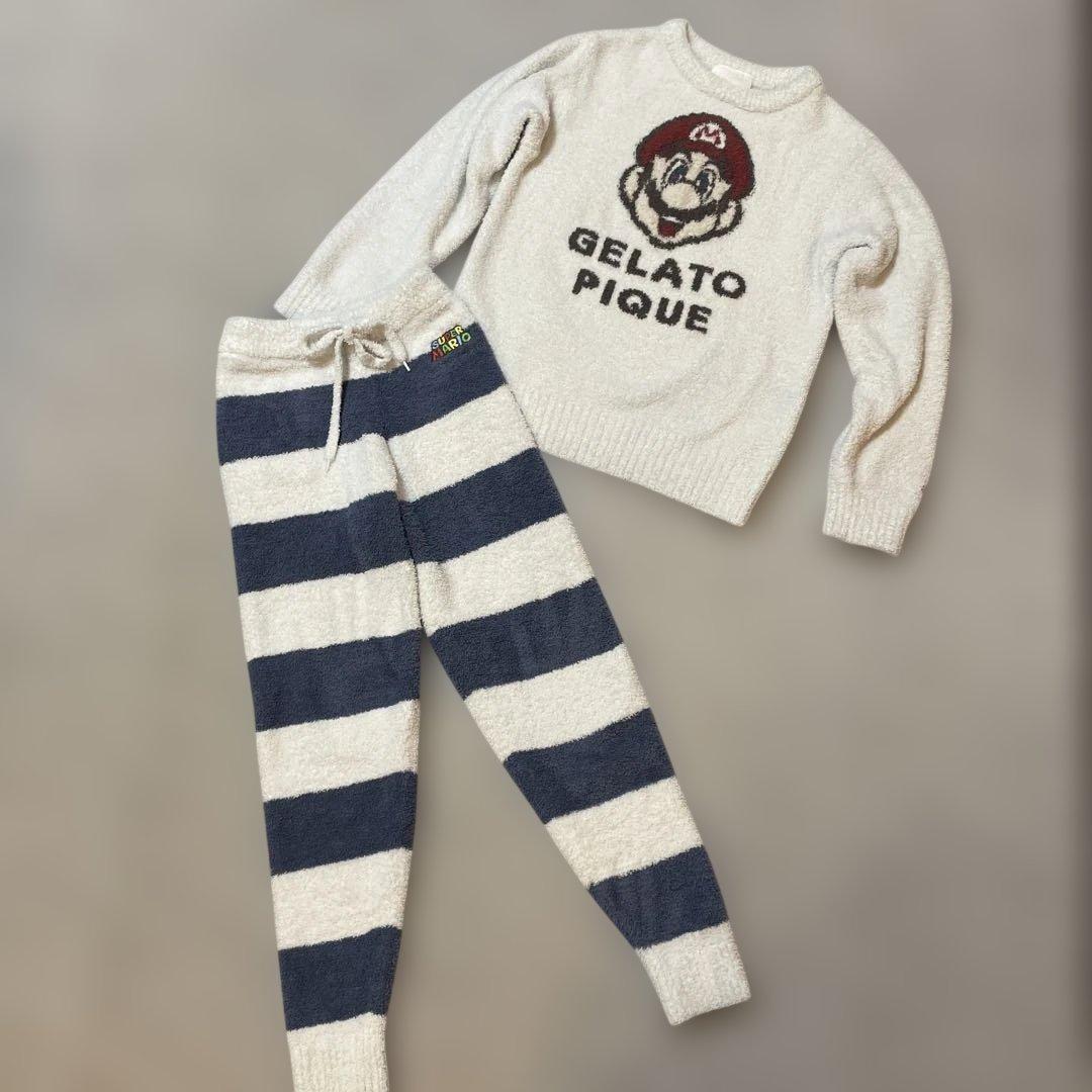 ジェラートピケ　マリオ　パジャマ　140-150cm ジェラートピケ×スーパーマリオ☆キノピオ☆パジャマ☆セットアップ
