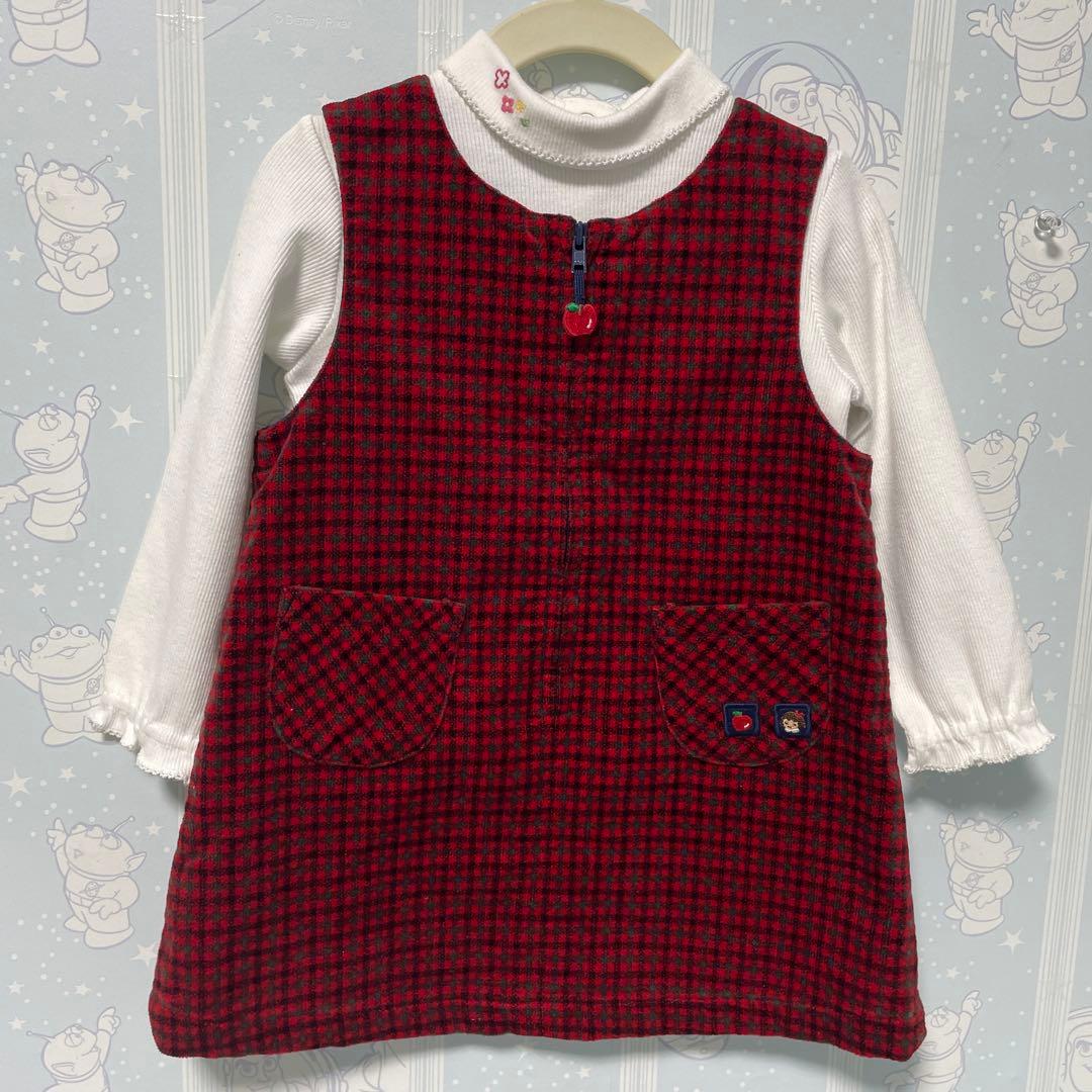 美品familiarファミリア♡ジャンバースカート＆綿タートルブラウスSET90 230217_01.jpg?v=1692580229&