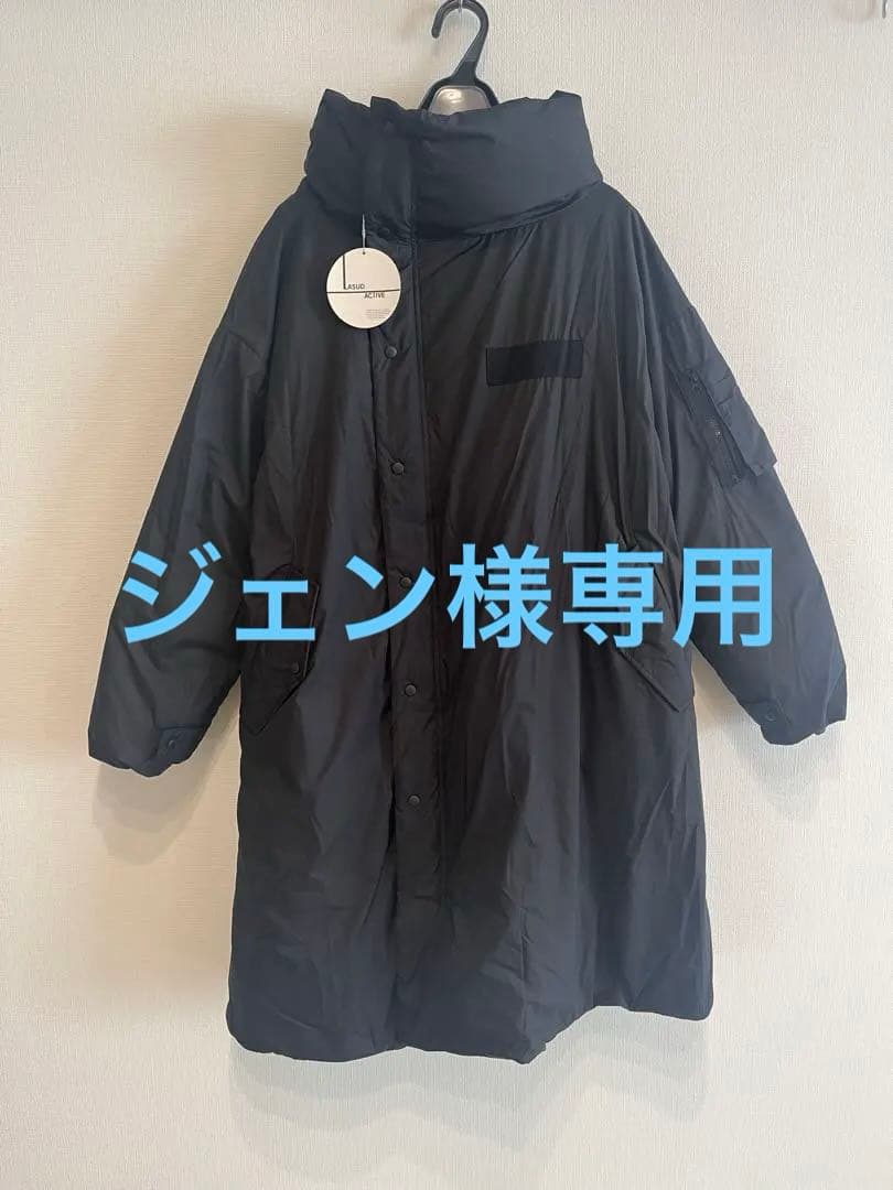 【ジェン】LASUD ダウンアウター ダウンジャケットブラック Theater code ダウンジャケット ダウン ベーシック スタンドネック