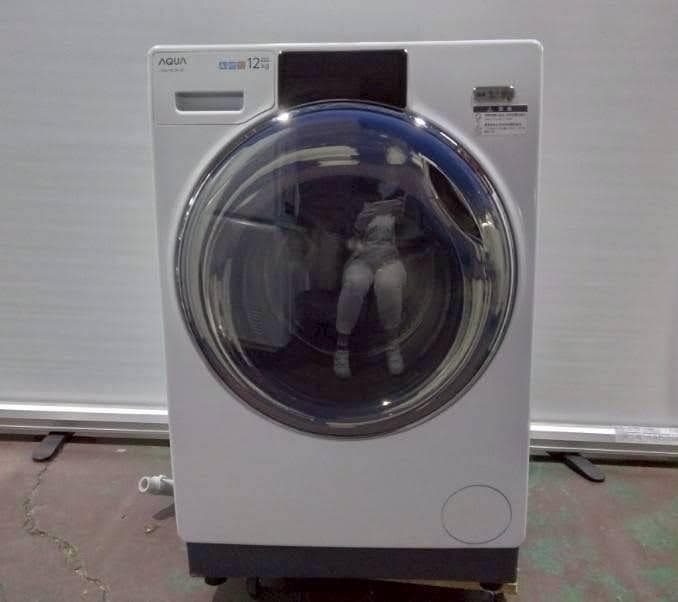【完動品】AQUA アクア ドラム式洗濯機 AQW-DX12N-W