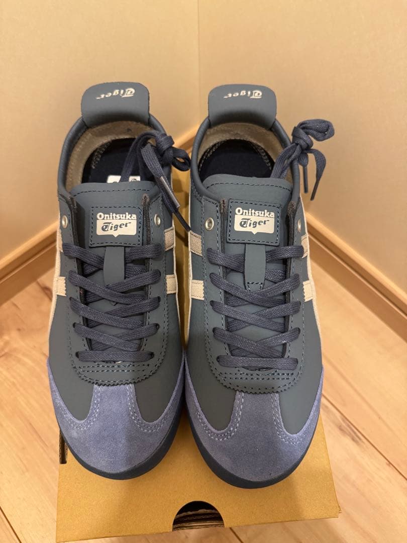 新品未使用 オニツカタイガー　メキシコ66 グレー/ネイビー箱、タグ無し