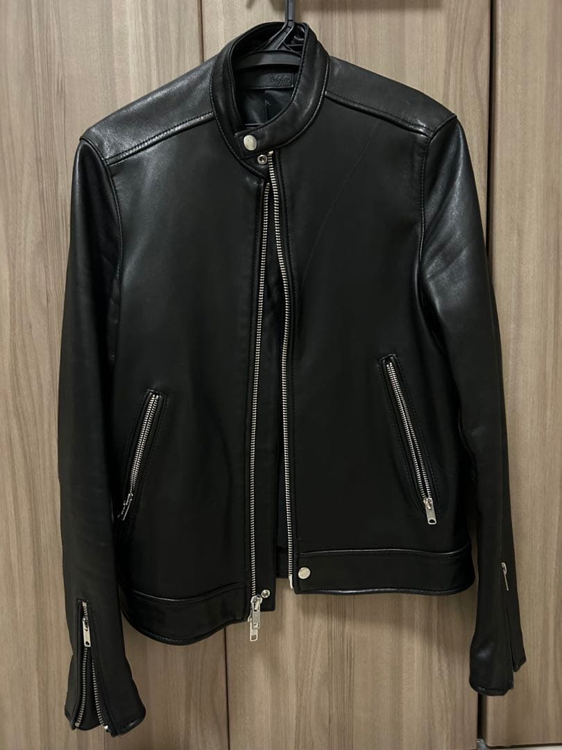 ÉDIFICE ブラックレザーライダースジャケット L 中古・古着通販】EDIFICE (エディフィス) シープレザー ライダース