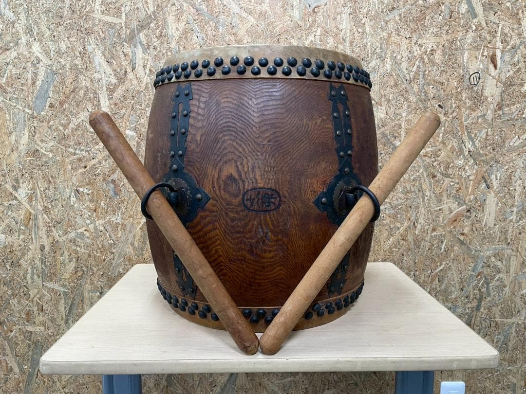 T8030☆希少品☆宮本卯之助☆和太鼓☆浅草☆伝統工芸☆在銘☆昭和初期☆