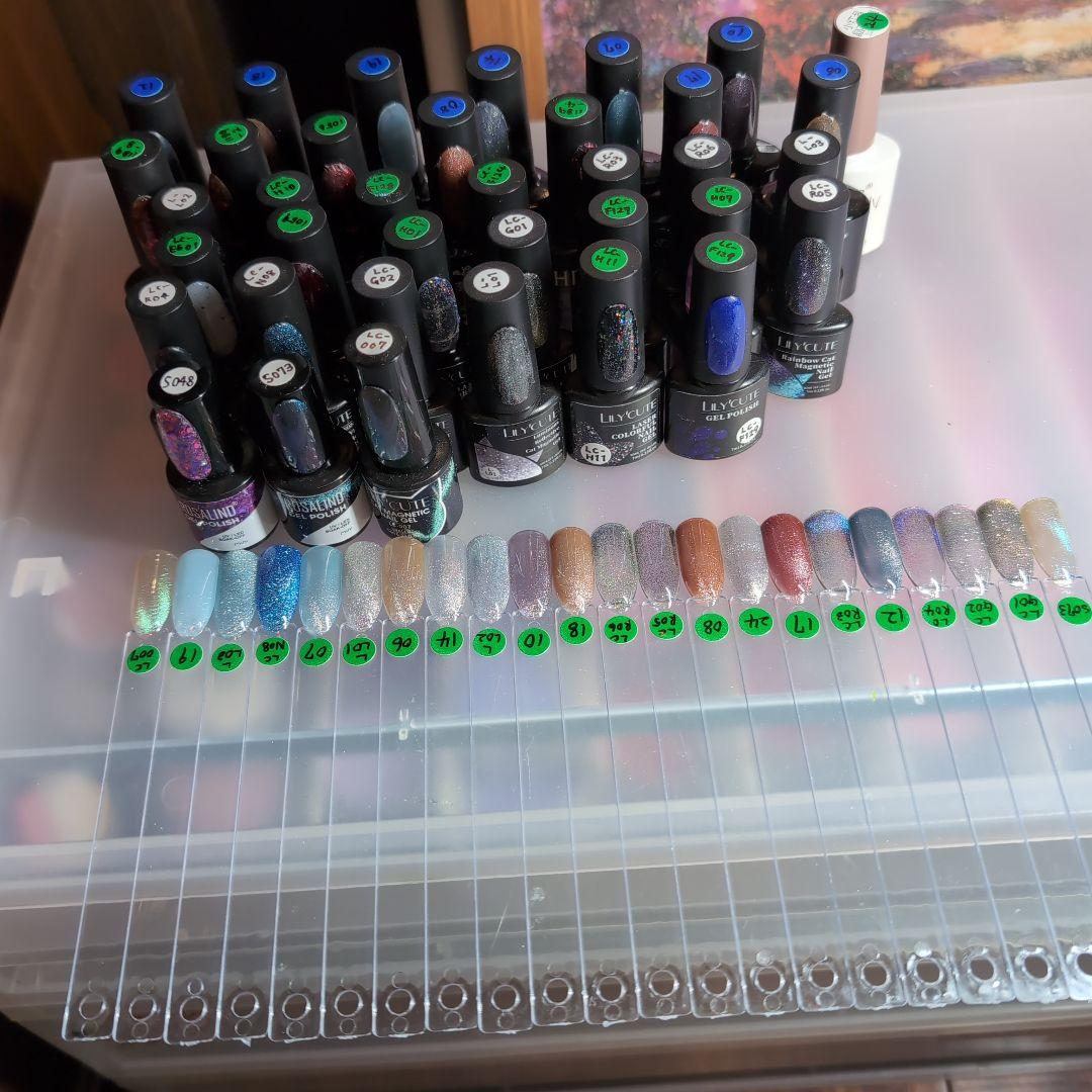 まとめ売り 37色ラメジェル マグネットジェル サンプル付 ジェルネイルセット