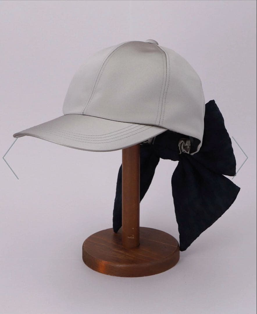 CA4LA カシラ HILDA 3 サテン レースバックリボンキャップ　グレー CA4LA（カシラ） 新品同様 HILDA 3 サテン レース バックリボン