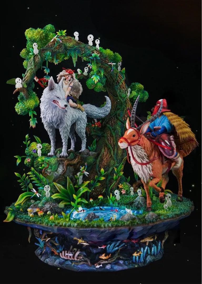 【新品】ジブリ もののけ姫 白神様 アシタカ フィギュア ガレージキット