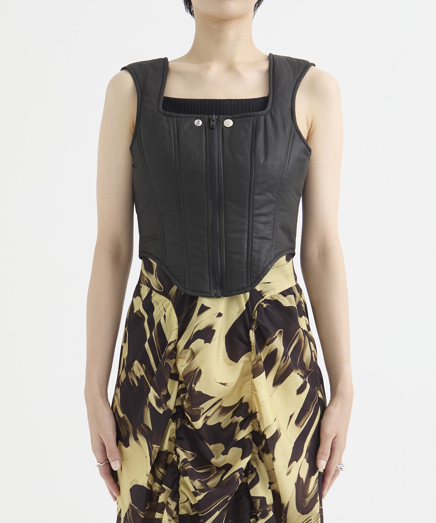 TAFFETAS BUSTIER TOP(XS BLACK): JOHN LAWRENCE SULLIVAN: WOMENS